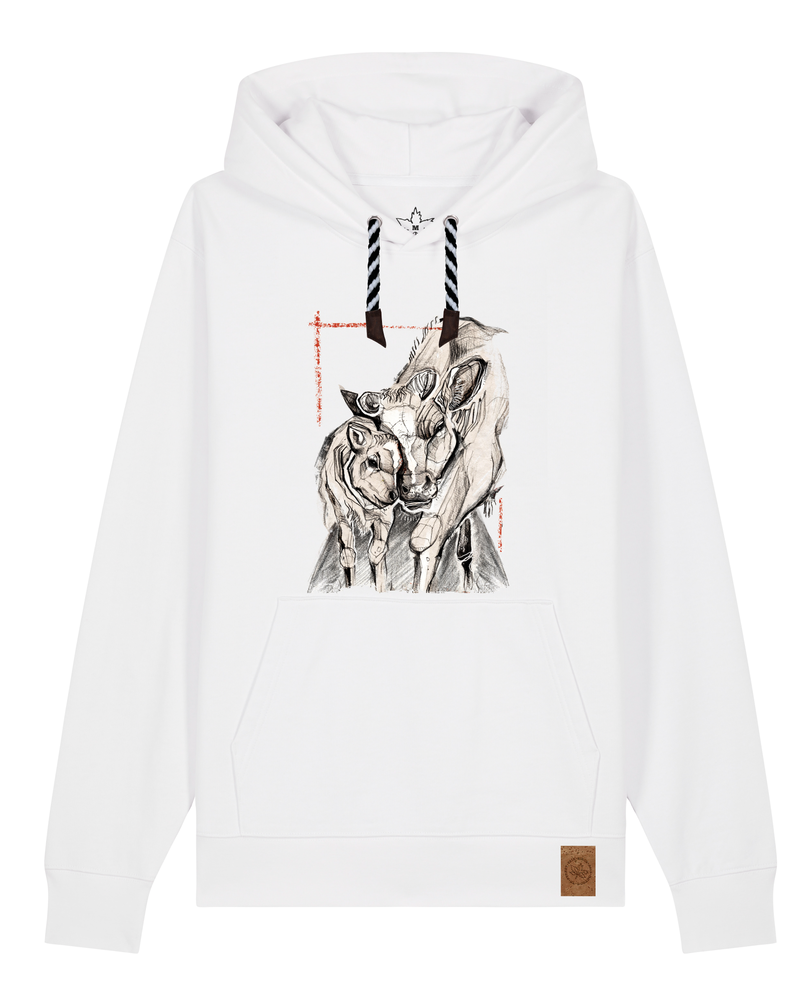 bio-unisex-medium fit-hoodie-kühe-stsu177-weiß-sw kordel-front