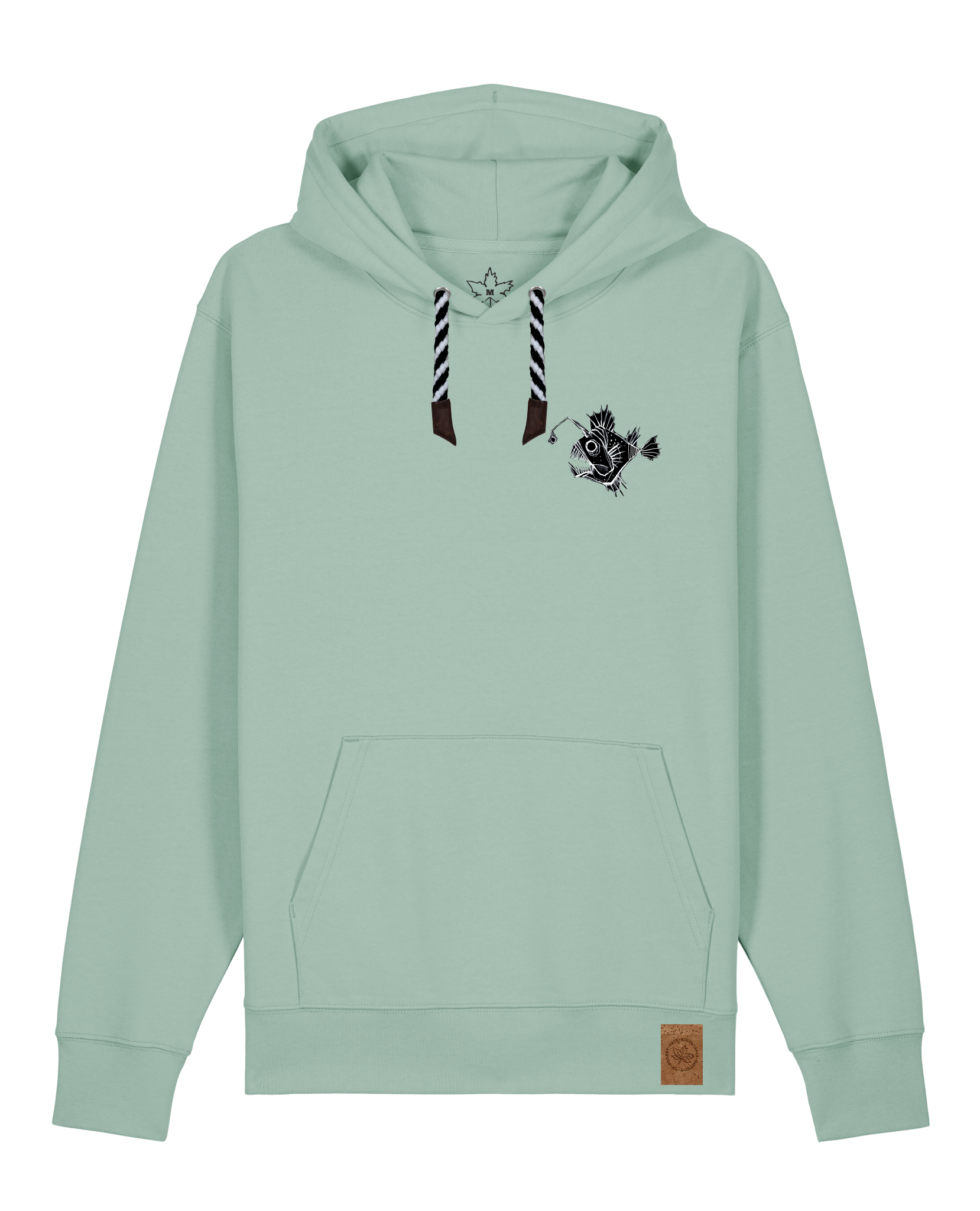 bio-unisex-medium fit-hoodie-lampionfisch (backprint)-stsu177-eukalyptus-sw kordel-front