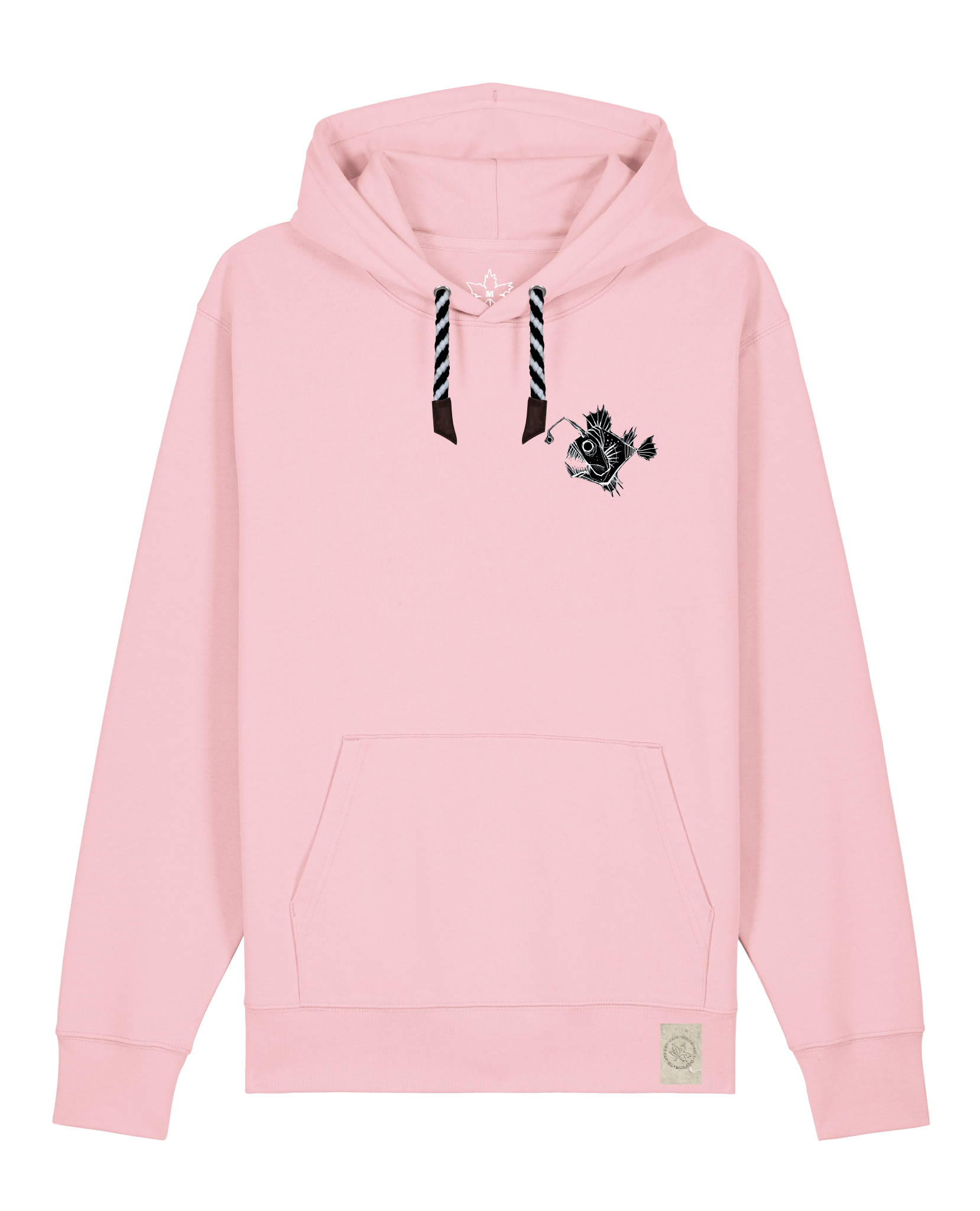 bio-unisex-medium fit-hoodie-lampionfisch (backprint)-stsu177-flamingo-sw kordel-front