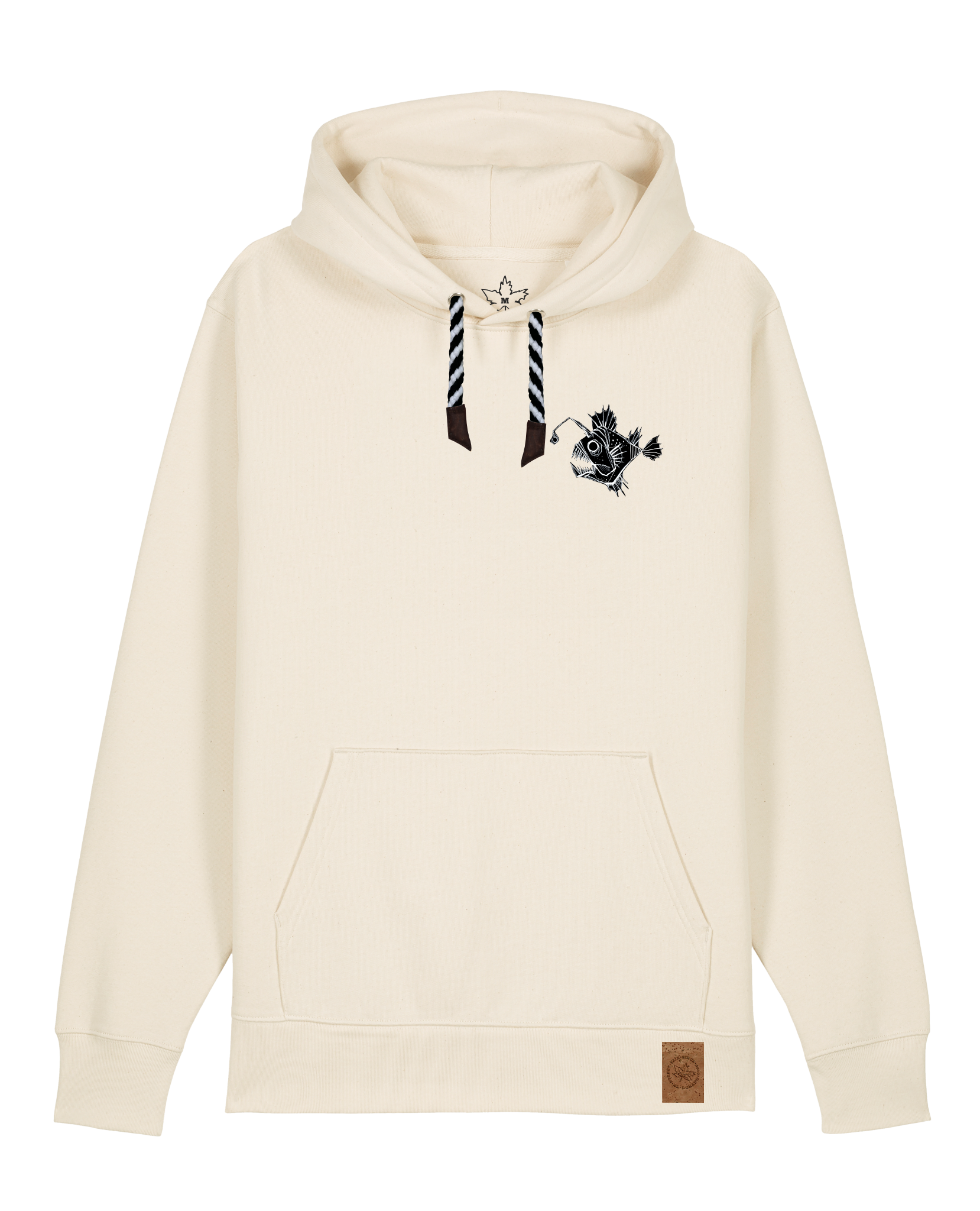 bio-unisex-medium fit-hoodie-lampionfisch (backprint)-stsu177-natur-sw kordel-front