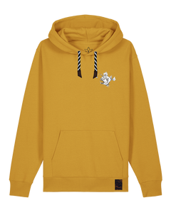 bio-unisex-medium fit-hoodie-lampionfisch (backprint)-stsu177-senf-sw kordel-front