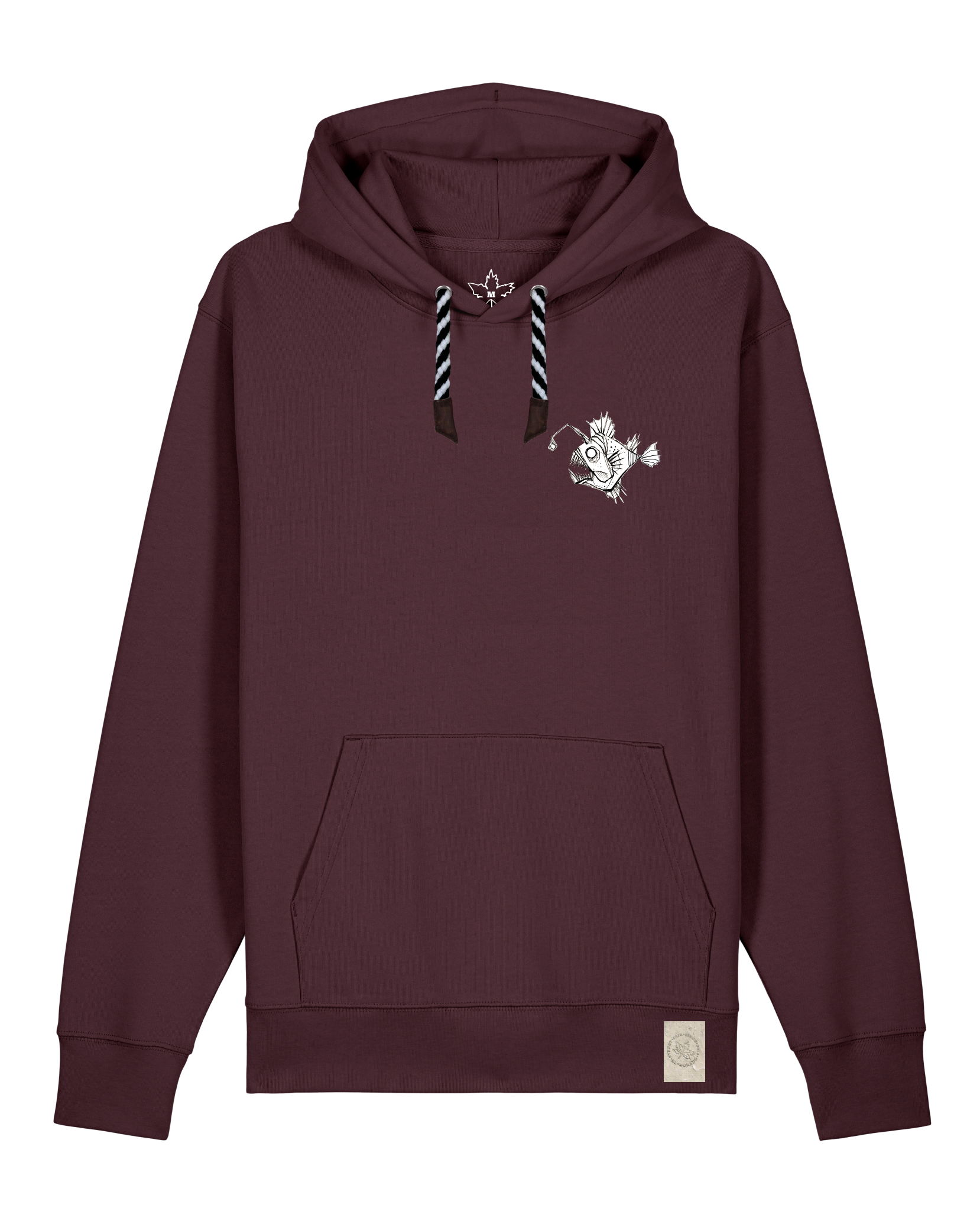 bio-unisex-medium fit-hoodie-lampionfisch (backprint)-stsu177-zartbitter-sw kordel-front