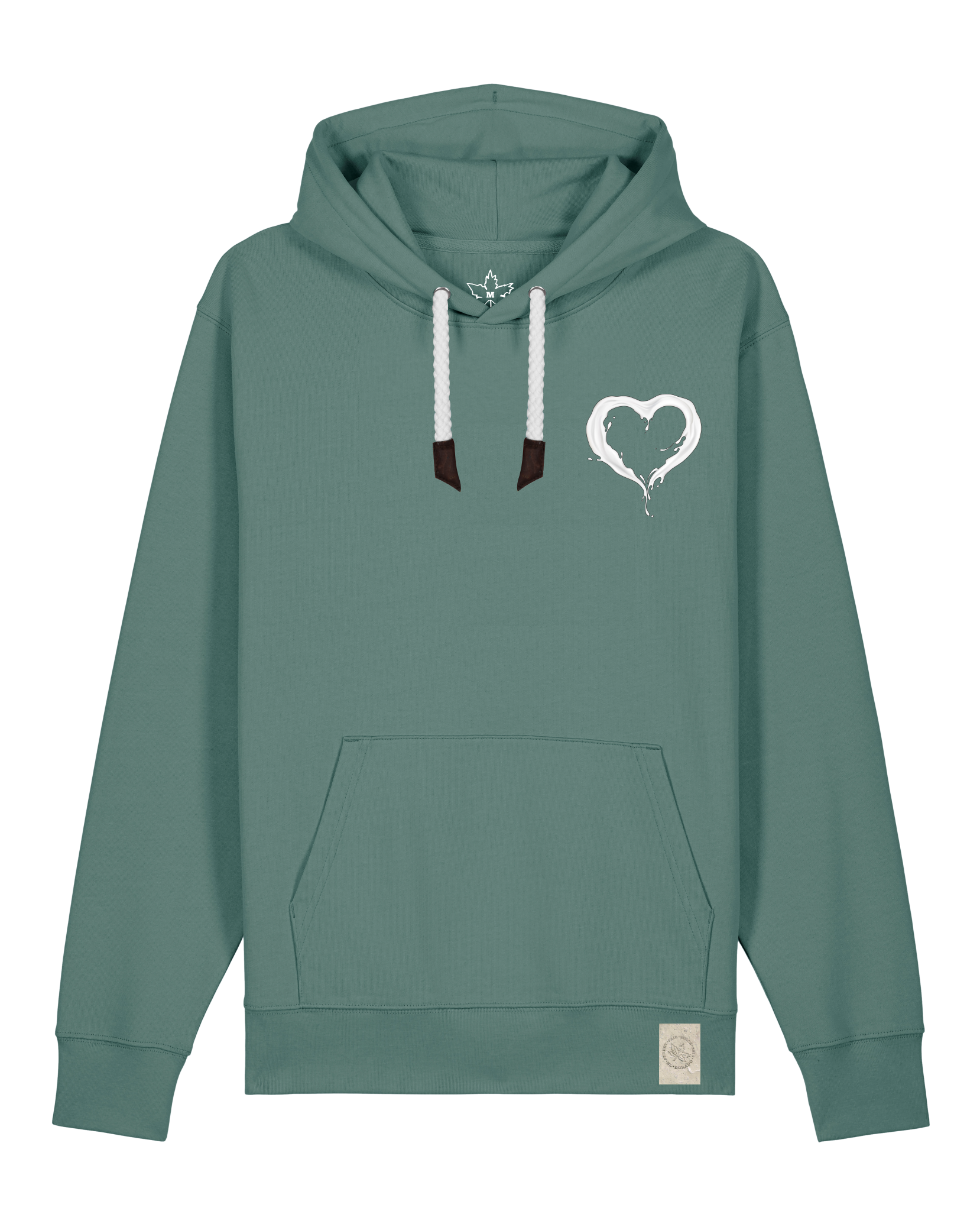 bio-unisex-medium fit-hoodie-milchmagd (backprint)-stsu177-blautanne-weiße kordel-front