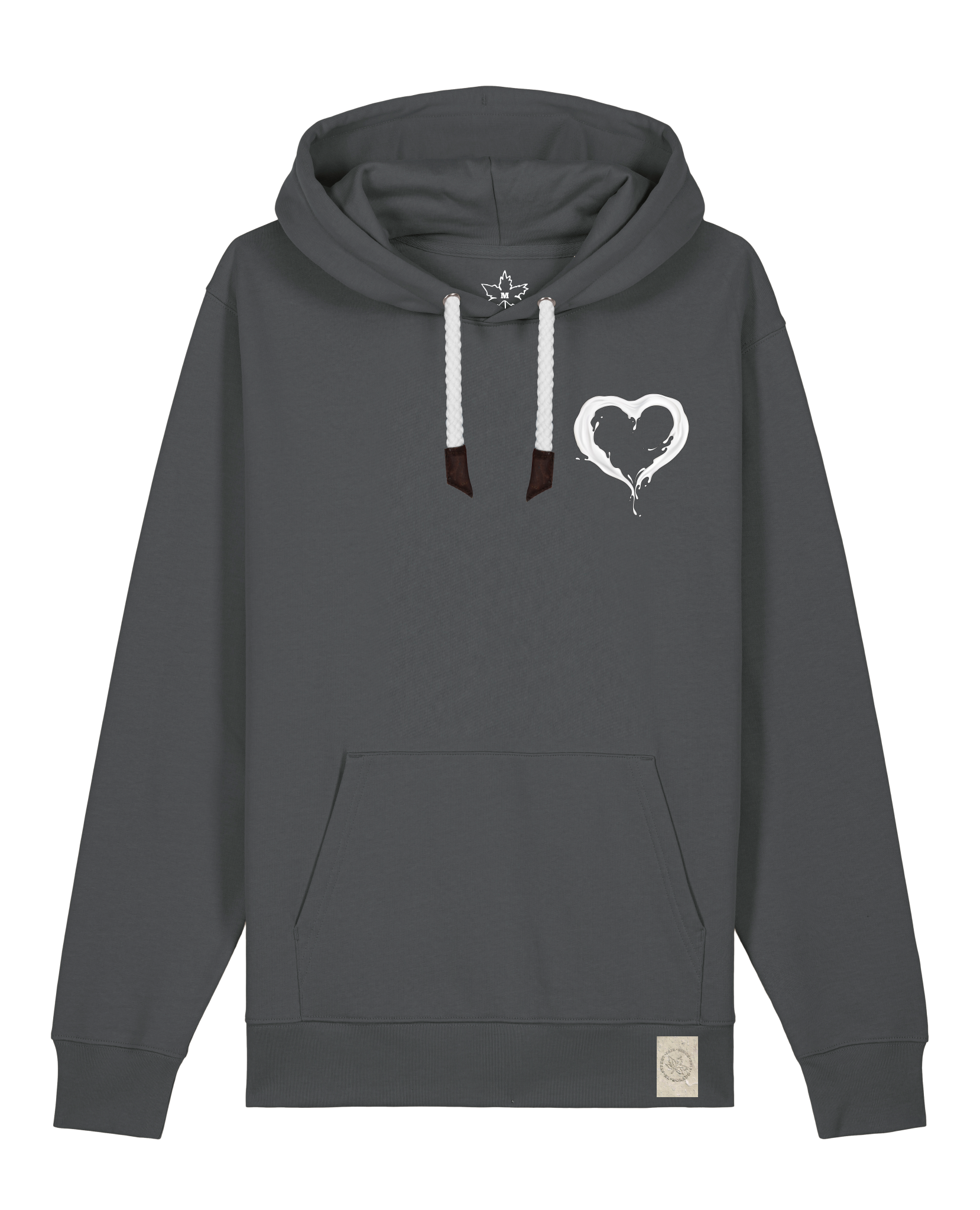 bio-unisex-medium fit-hoodie-milchmagd (backprint)-stsu177-eisen-weiße kordel-front