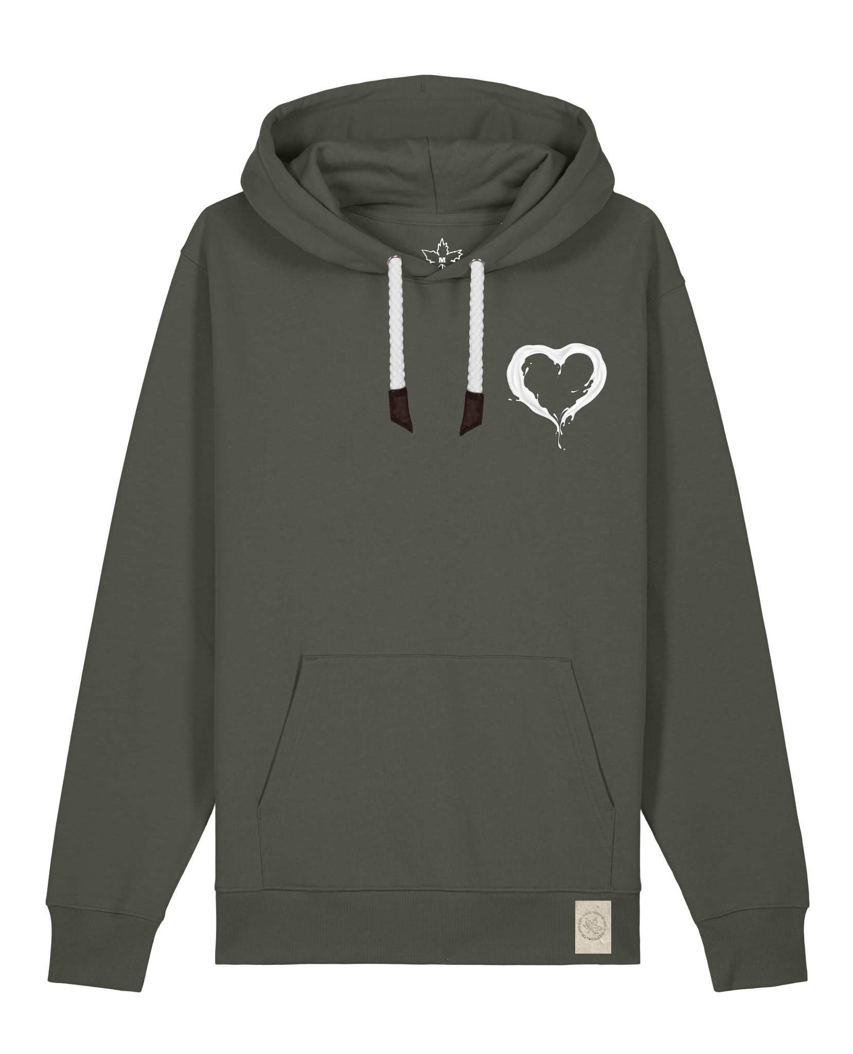 bio-unisex-medium fit-hoodie-milchmagd (backprint)-stsu177-grunkohl-weiße kordel-front