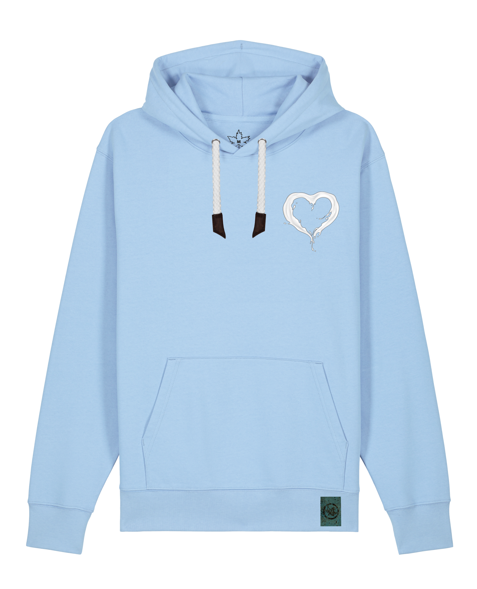 bio-unisex-medium fit-hoodie-milchmagd (backprint)-stsu177-lagune-weiße kordel-front