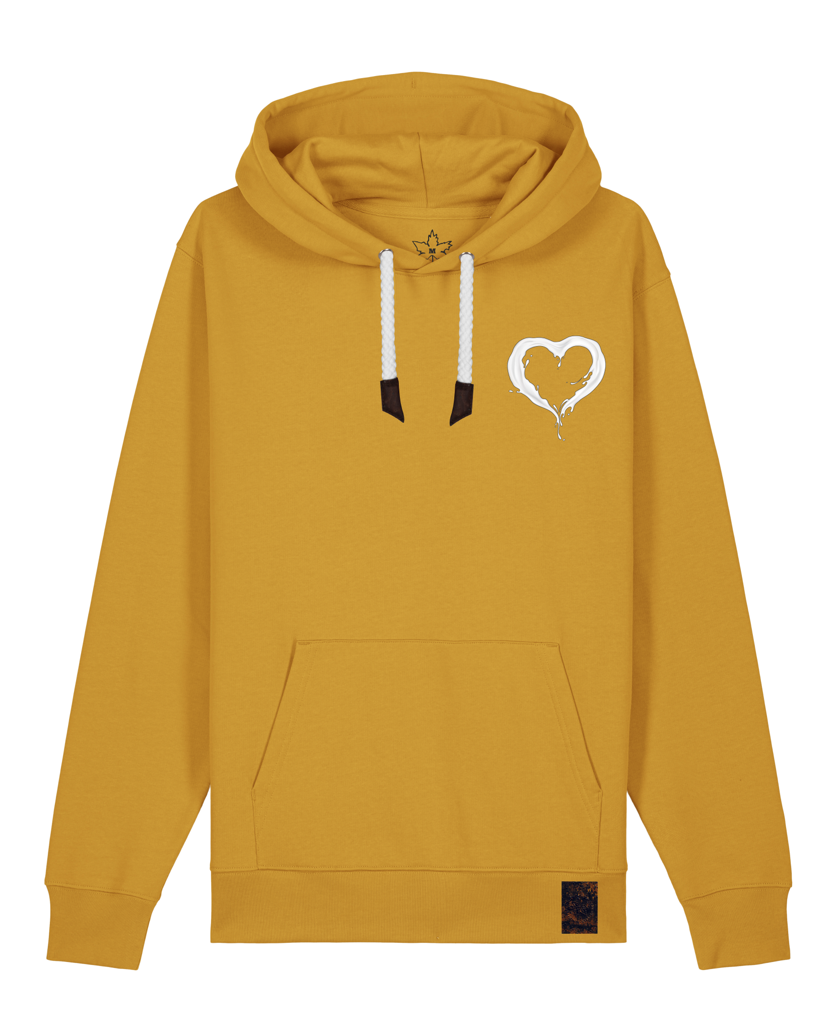 bio-unisex-medium fit-hoodie-milchmagd (backprint)-stsu177-senf-weiße kordel-front