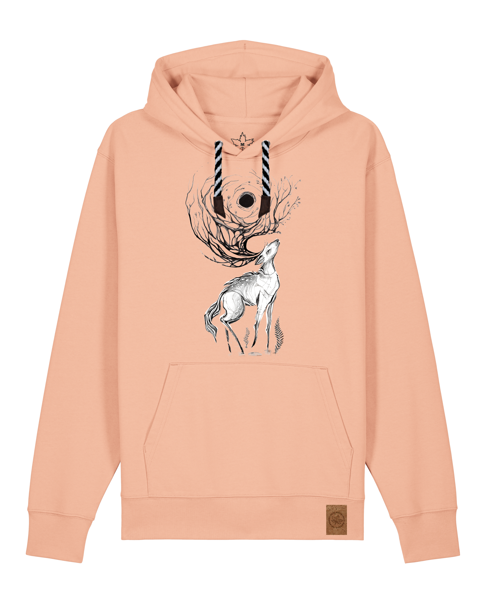 bio-unisex-medium fit-hoodie-moon deer-stsu177-agyptische keramik-sw kordel-front