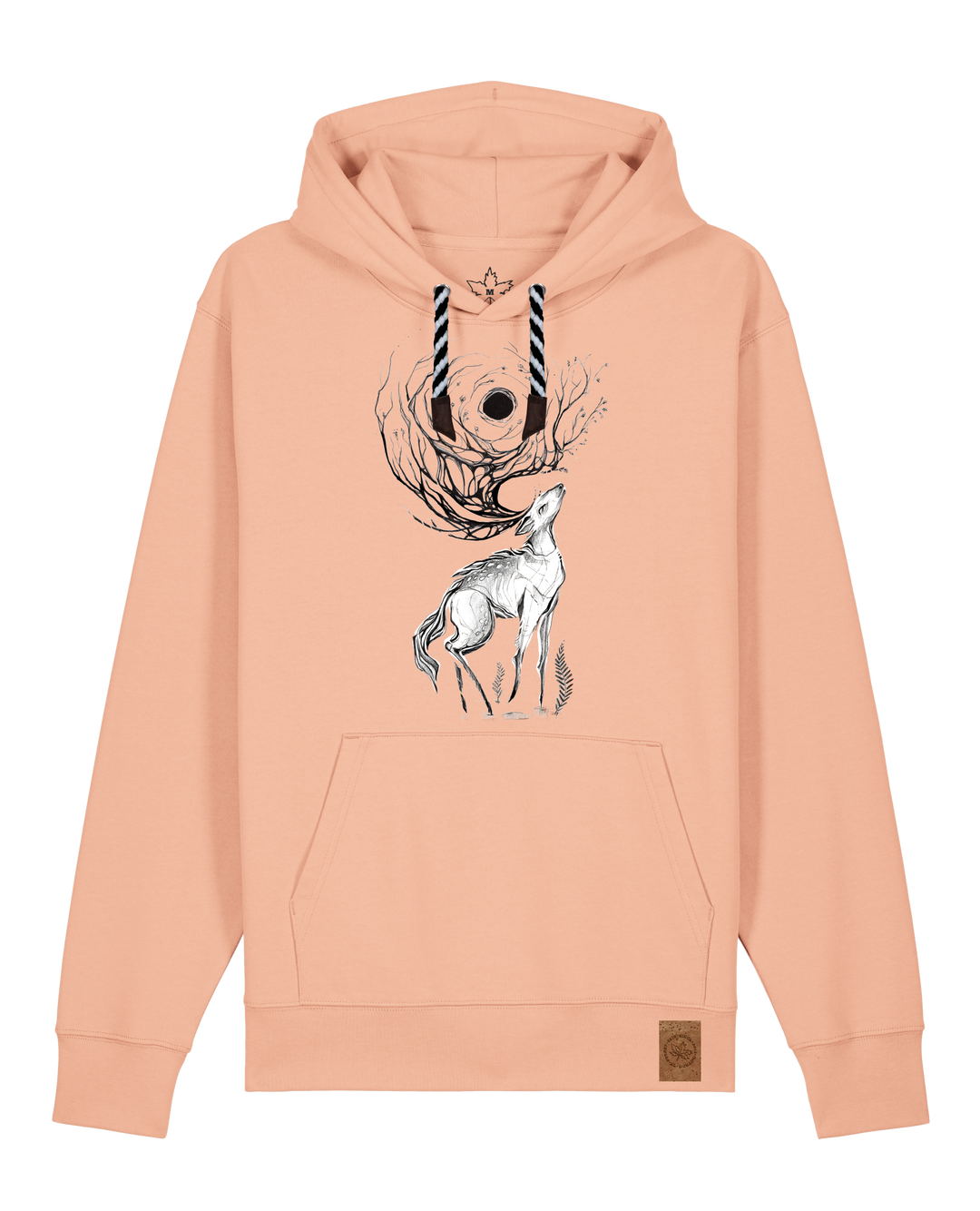 bio-unisex-medium fit-hoodie-moon deer-stsu177-agyptische keramik-sw kordel-front