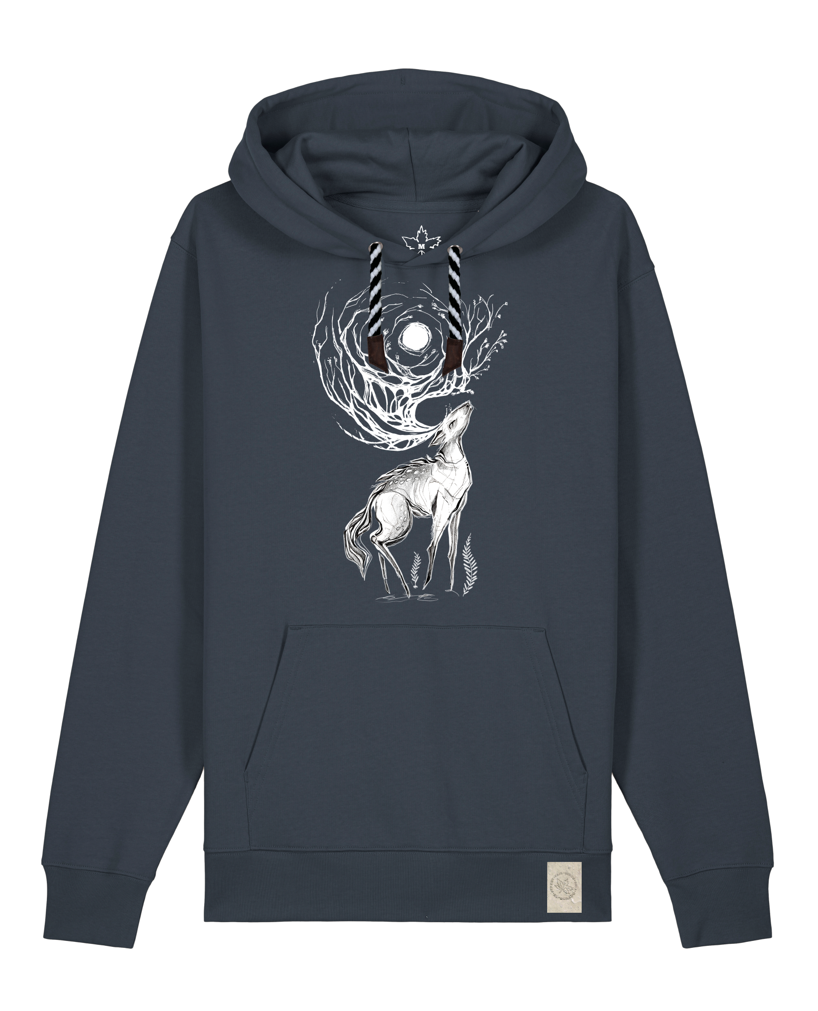 bio-unisex-medium fit-hoodie-moon deer-stsu177-blaubeernacht-sw kordel-front