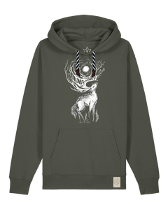 bio-unisex-medium fit-hoodie-moon deer-stsu177-grunkohl-sw kordel-front