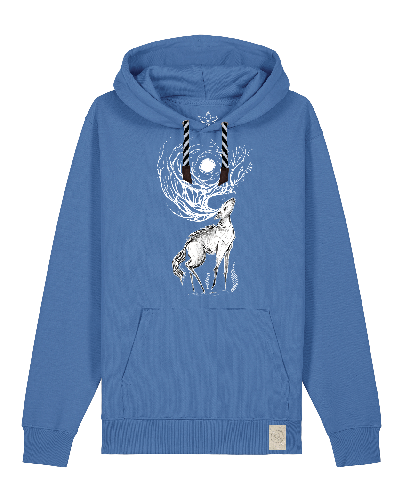 bio-unisex-medium fit-hoodie-moon deer-stsu177-hortensie-sw kordel-front