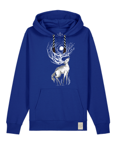 bio-unisex-medium fit-hoodie-moon deer-stsu177-kornblume-sw kordel-front