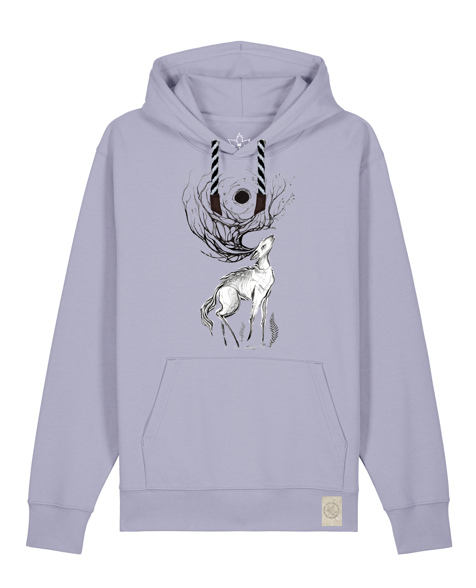 bio-unisex-medium fit-hoodie-moon deer-stsu177-lavender-sw kordel-front