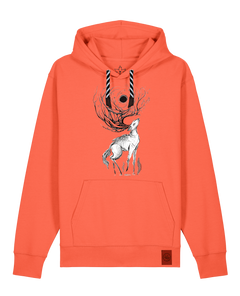 bio-unisex-medium fit-hoodie-moon deer-stsu177-mandarine-sw kordel-front