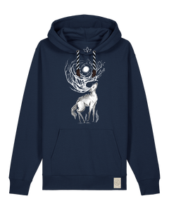 bio-unisex-medium fit-hoodie-moon deer-stsu177-marine-sw kordel-front