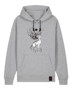 bio-unisex-medium fit-hoodie-moon deer-stsu177-mausgrau-sw kordel-front