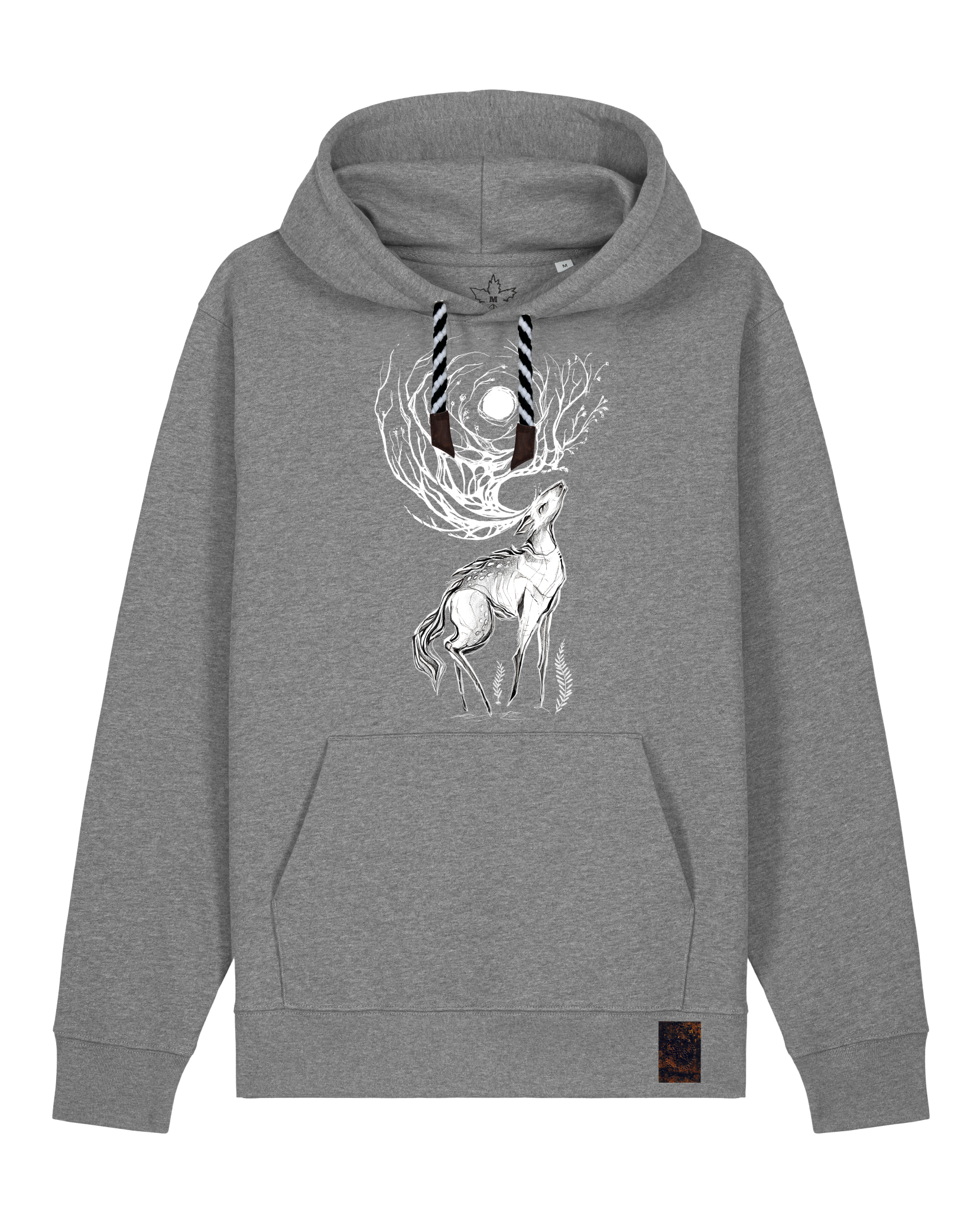 bio-unisex-medium fit-hoodie-moon deer-stsu177-opossum-sw kordel-front