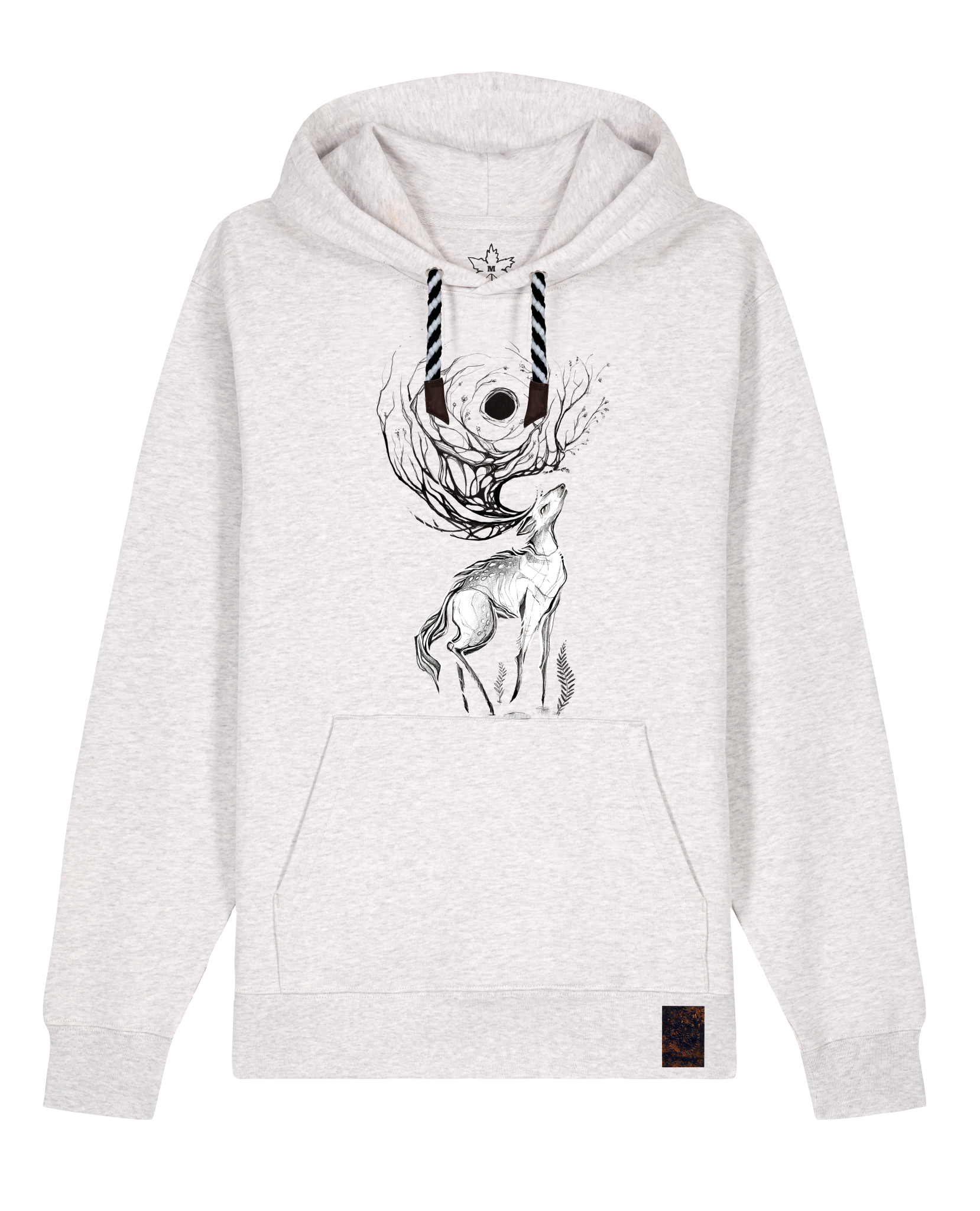 bio-unisex-medium fit-hoodie-moon deer-stsu177-rennmaus-sw kordel-front