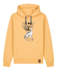 bio-unisex-medium fit-hoodie-moon deer-stsu177-senfkorn-sw kordel-front
