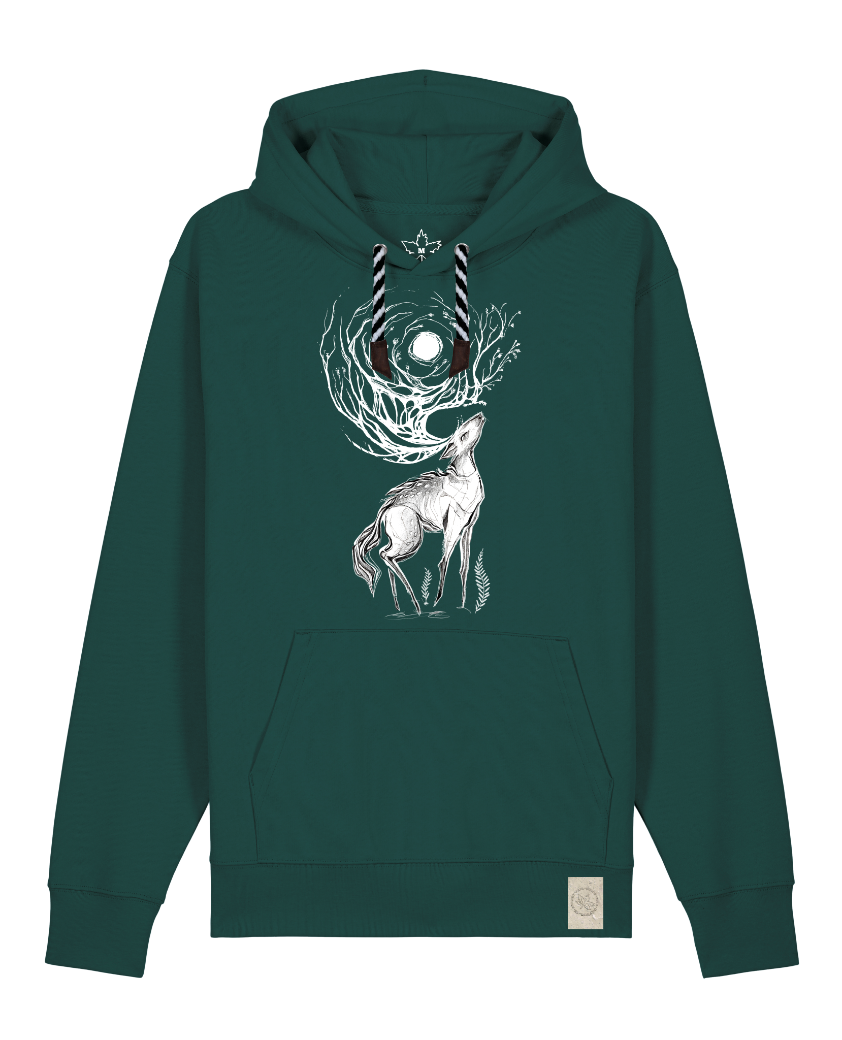 bio-unisex-medium fit-hoodie-moon deer-stsu177-spirulina-sw kordel-front