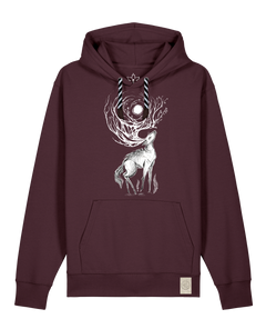 bio-unisex-medium fit-hoodie-moon deer-stsu177-zartbitter-sw kordel-front