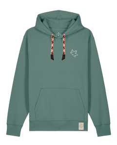 bio-unisex-medium fit-hoodie-nature prayer (backprint)-stsu177-blautanne-rote kordel-front