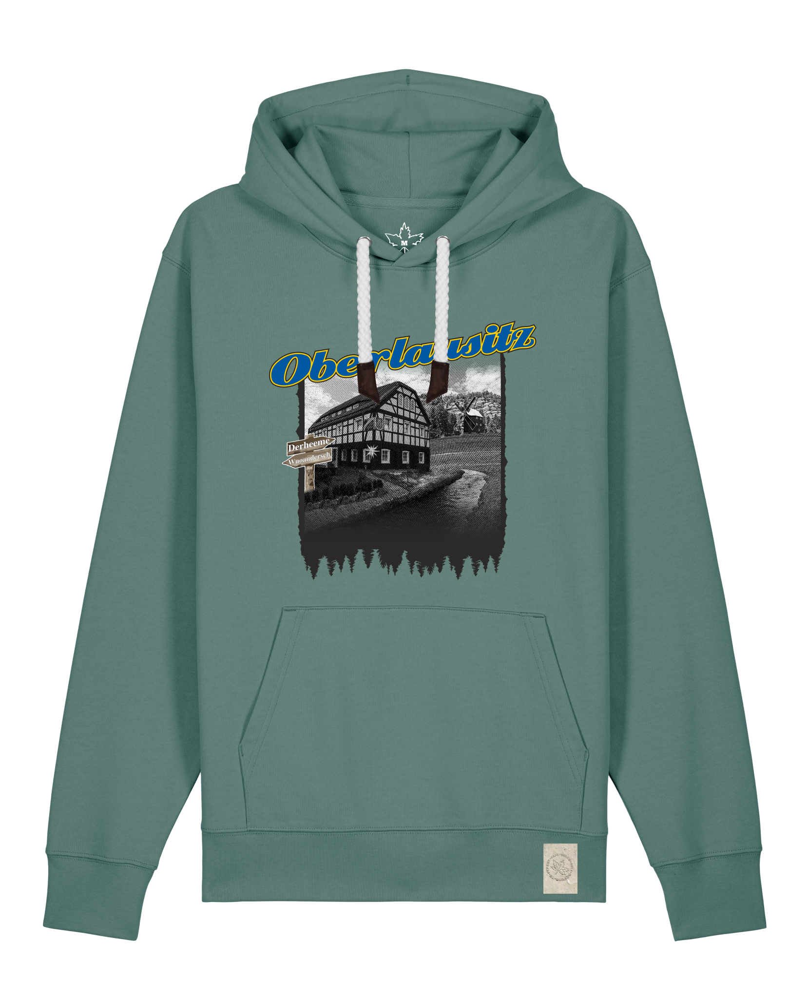 bio-unisex-medium fit-hoodie-oberlausitz-stsu177-blautanne-weiße kordel-front