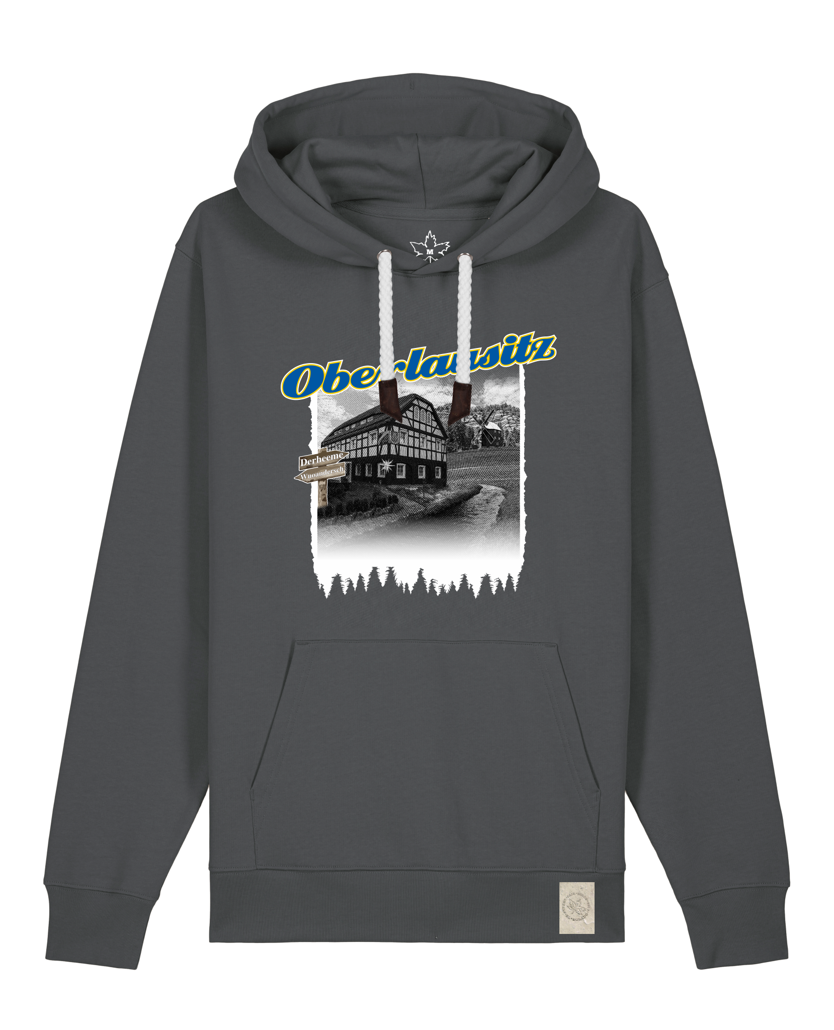 bio-unisex-medium fit-hoodie-oberlausitz-stsu177-eisen-weiße kordel-front