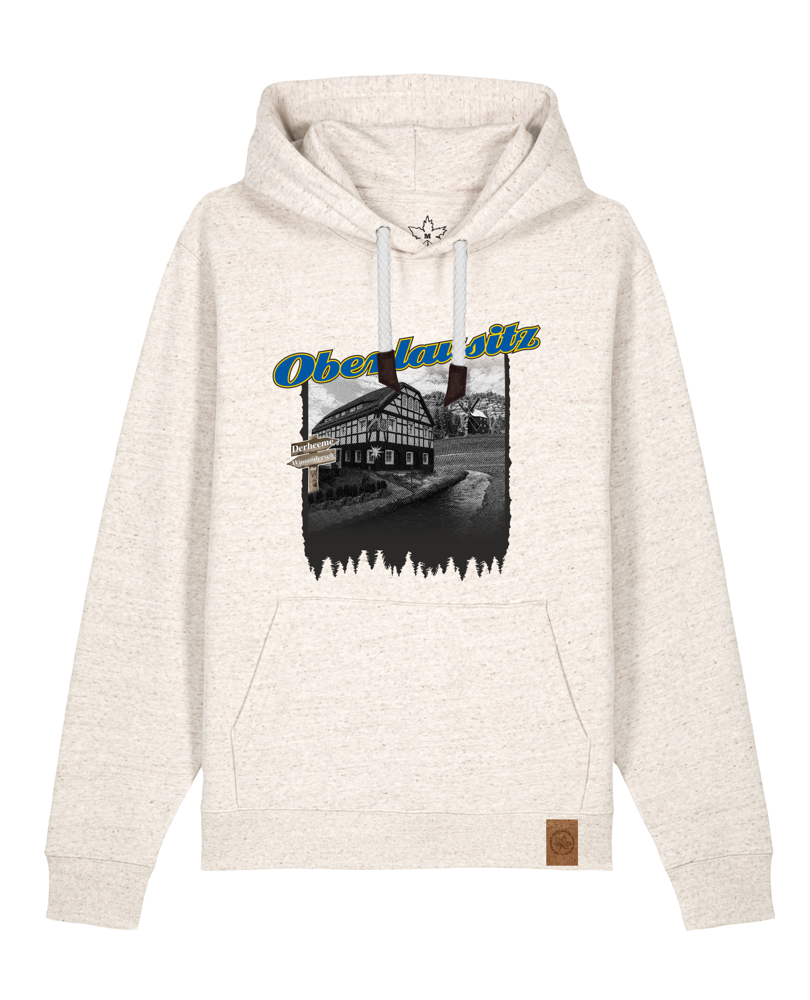 bio-unisex-medium fit-hoodie-oberlausitz-stsu177-elbsandstein-weiße kordel-front