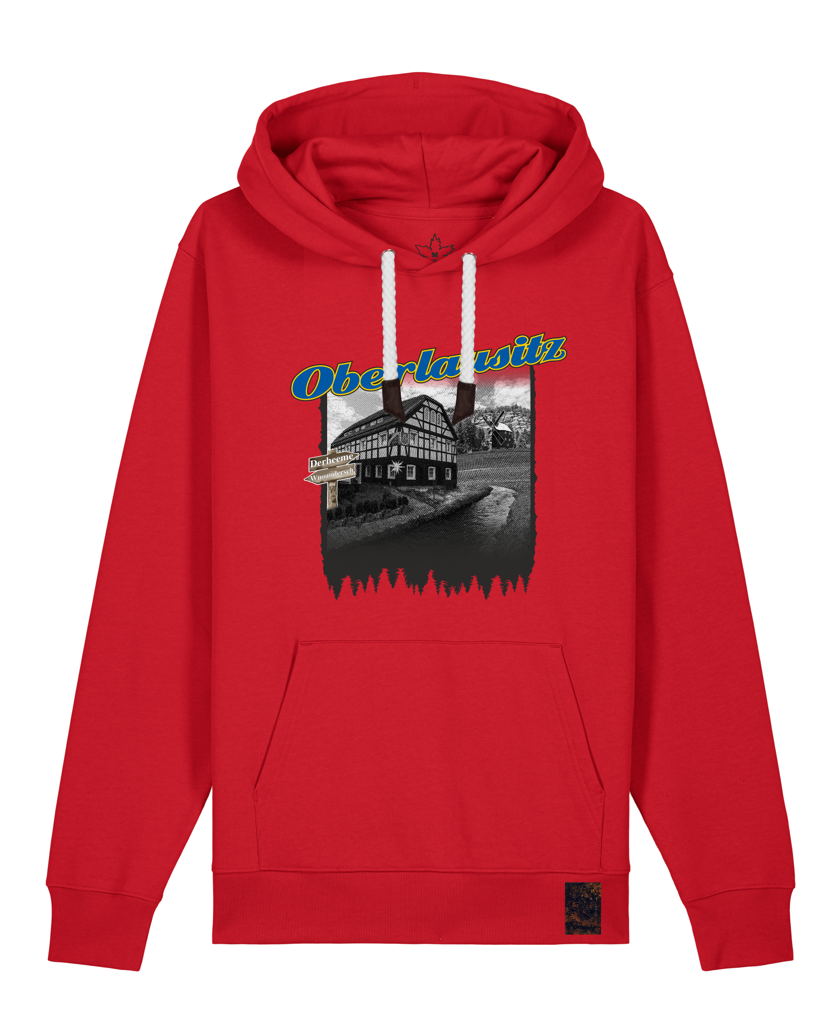 bio-unisex-medium fit-hoodie-oberlausitz-stsu177-erdbeere-weiße kordel-front