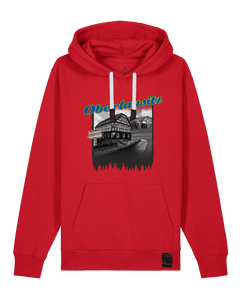 bio-unisex-medium fit-hoodie-oberlausitz-stsu177-erdbeere-weiße kordel-front