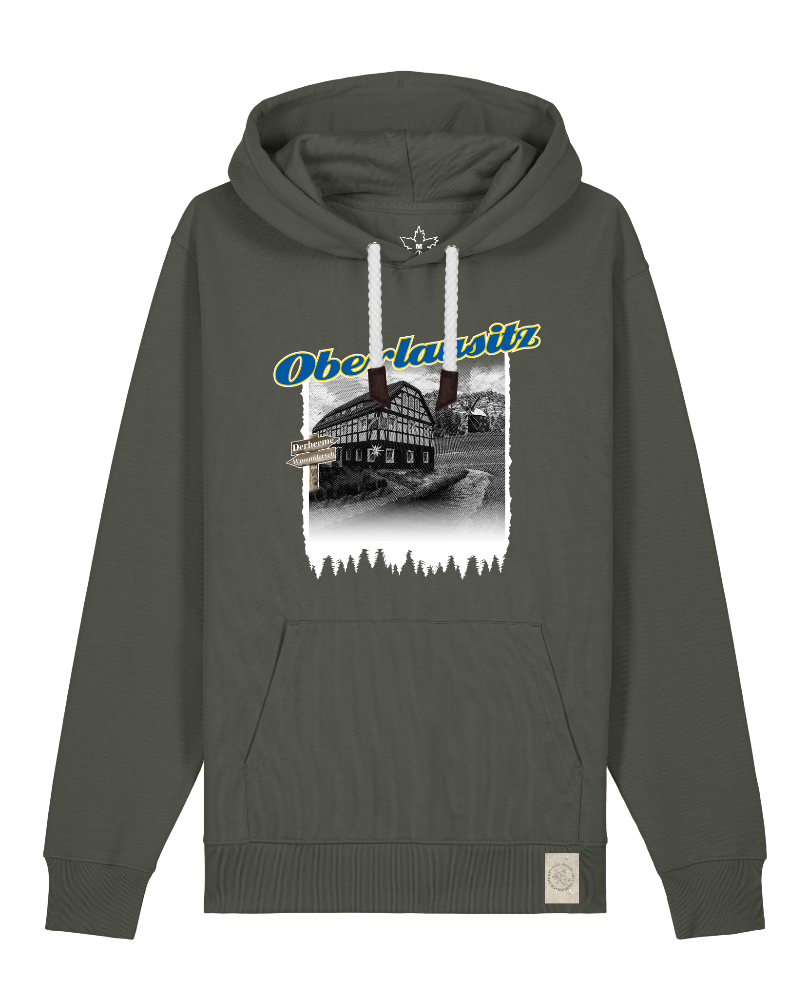 bio-unisex-medium fit-hoodie-oberlausitz-stsu177-grunkohl-weiße kordel-front