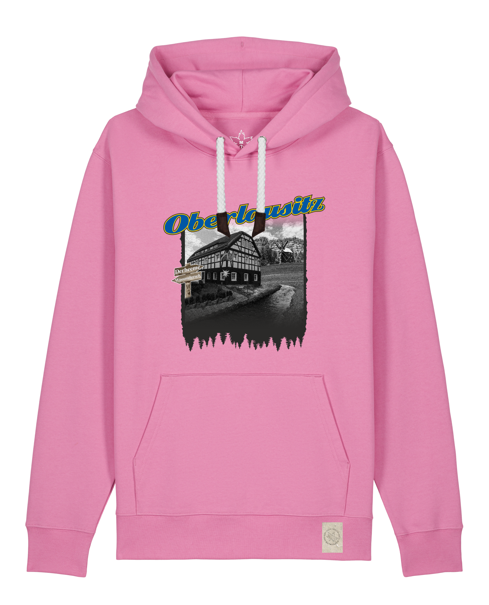 bio-unisex-medium fit-hoodie-oberlausitz-stsu177-kaugummi-weiße kordel-front