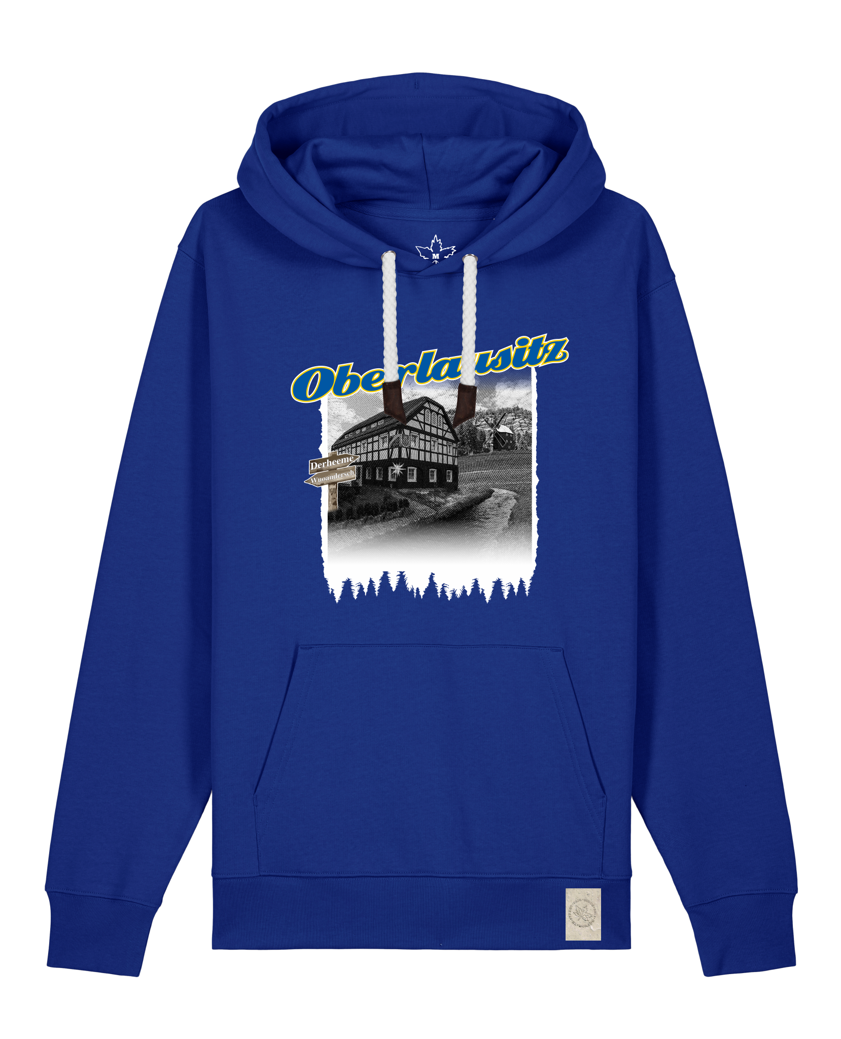 bio-unisex-medium fit-hoodie-oberlausitz-stsu177-kornblume-weiße kordel-front