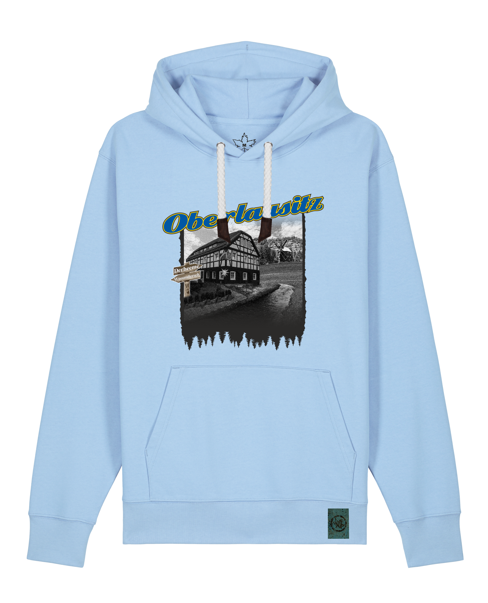 bio-unisex-medium fit-hoodie-oberlausitz-stsu177-lagune-weiße kordel-front