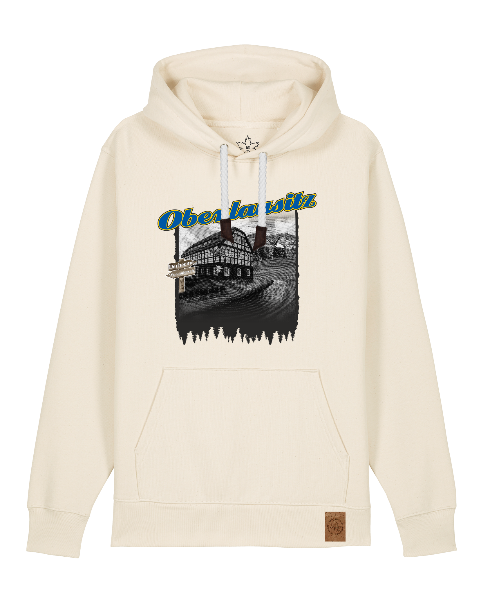 bio-unisex-medium fit-hoodie-oberlausitz-stsu177-natur-weiße kordel-front