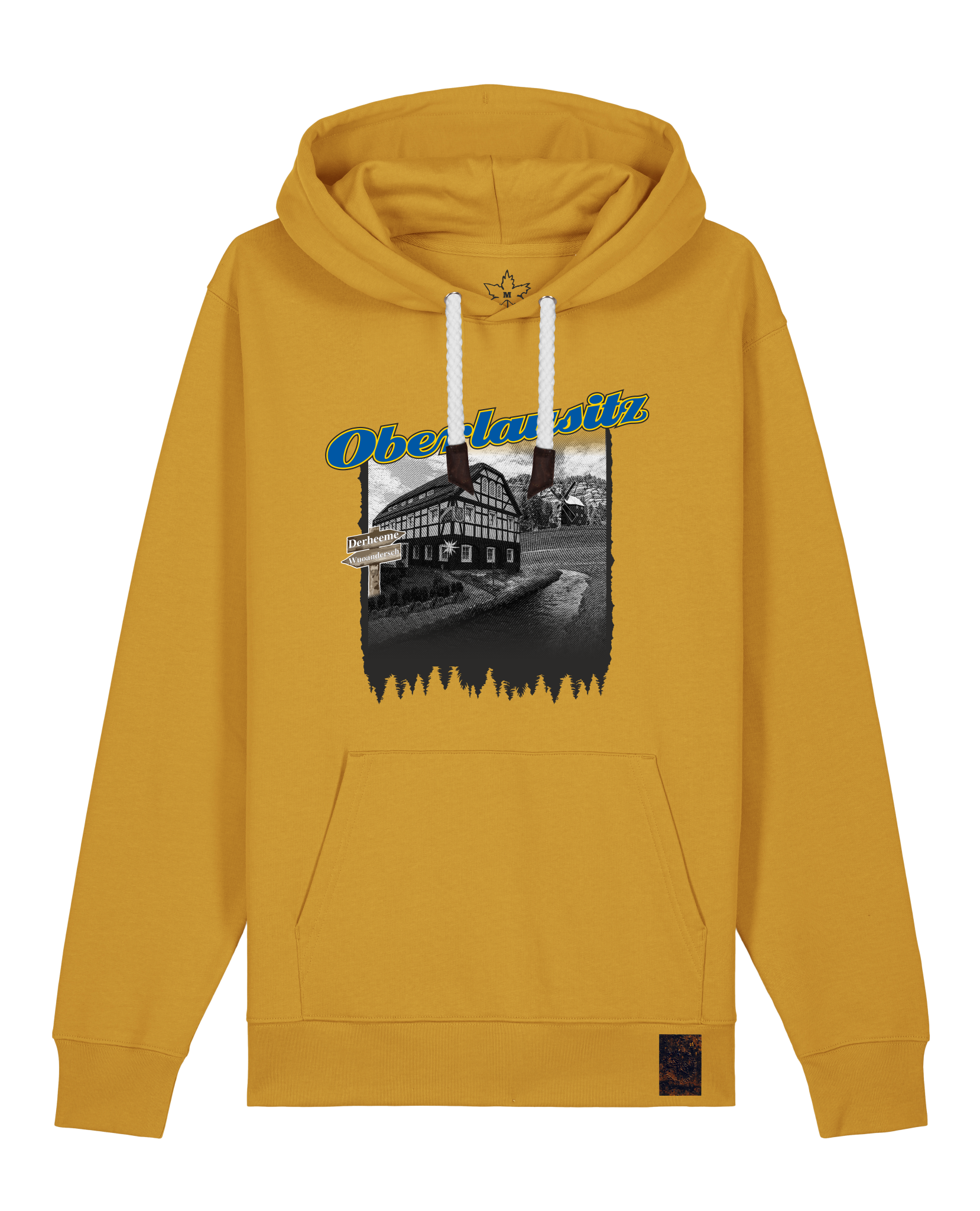 bio-unisex-medium fit-hoodie-oberlausitz-stsu177-senf-weiße kordel-front