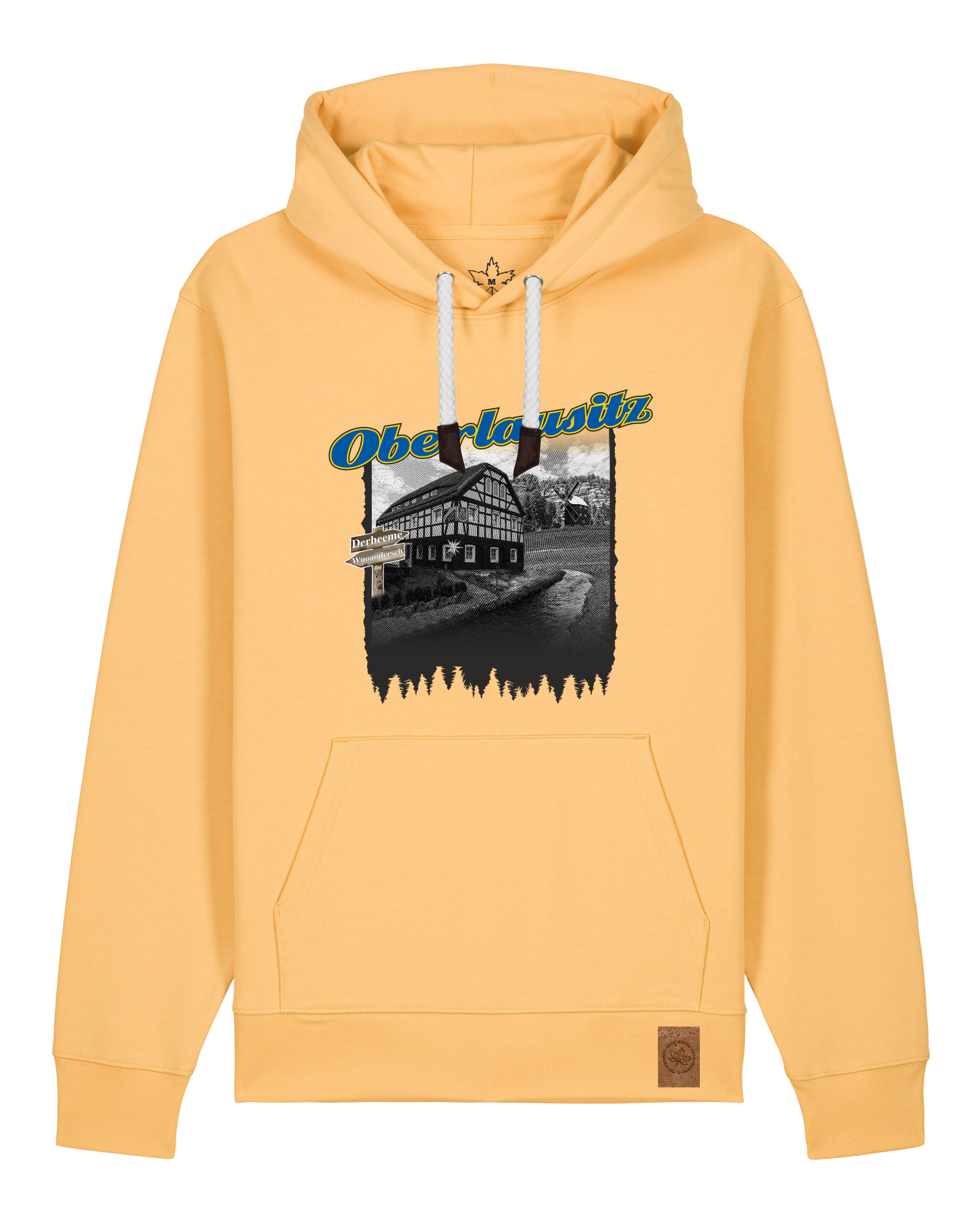 bio-unisex-medium fit-hoodie-oberlausitz-stsu177-senfkorn-weiße kordel-front