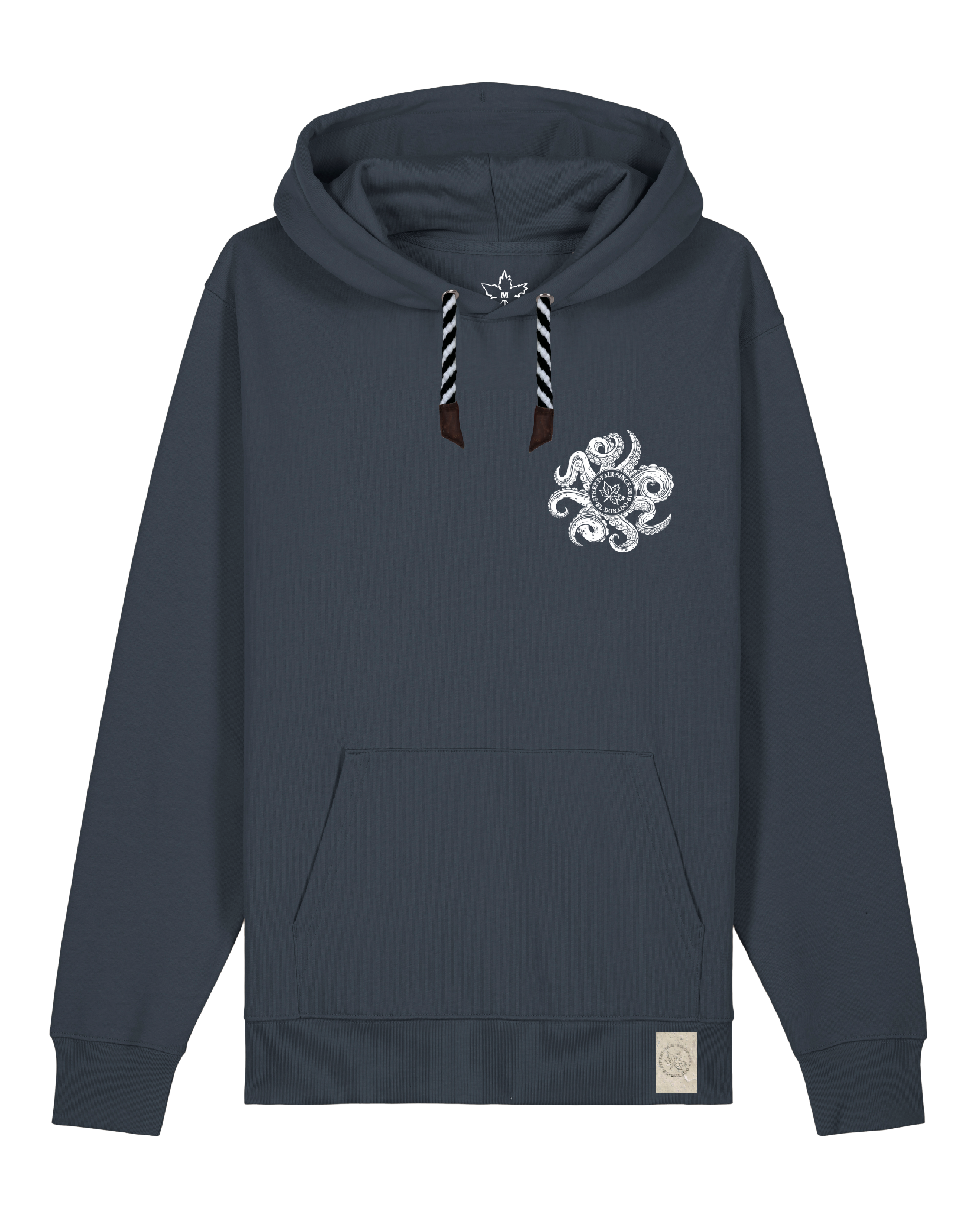 bio-unisex-medium fit-hoodie-octo (backprint)-stsu177-blaubeernacht-sw kordel-front