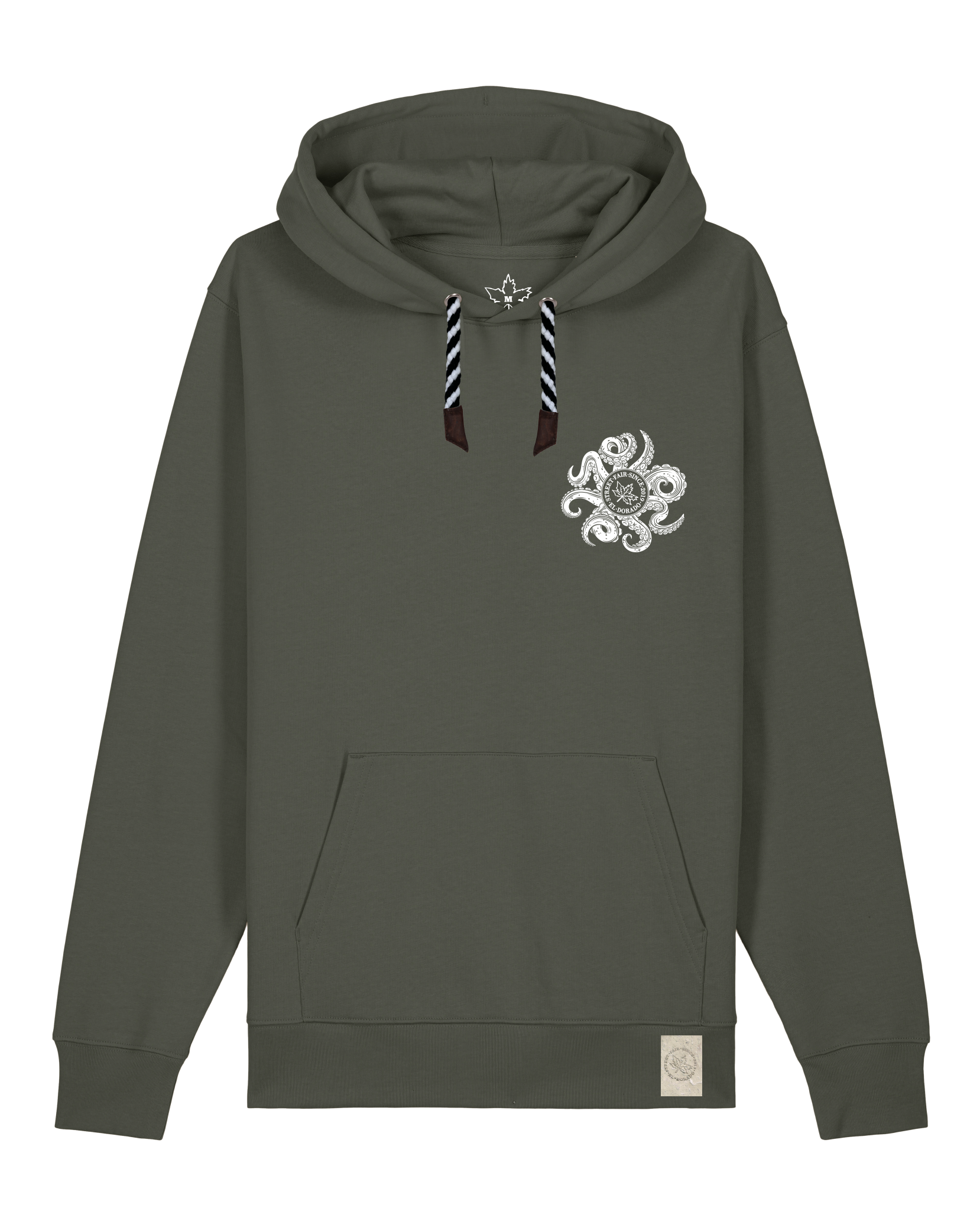 bio-unisex-medium fit-hoodie-octo (backprint)-stsu177-grunkohl-sw kordel-front