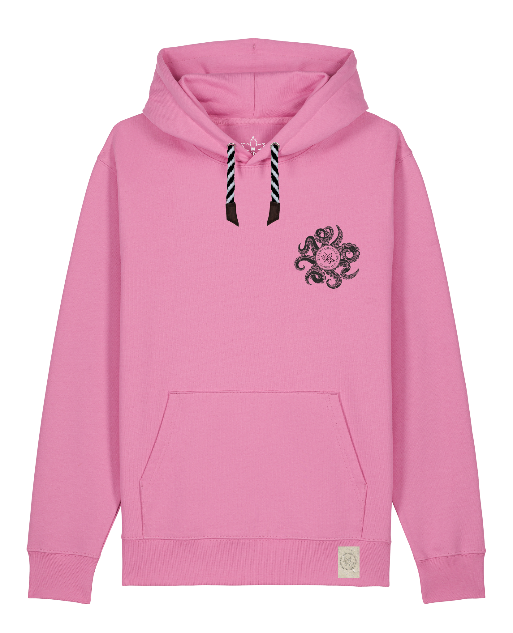 bio-unisex-medium fit-hoodie-octo (backprint)-stsu177-kaugummi-sw kordel-front