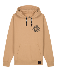 bio-unisex-medium fit-hoodie-octo (backprint)-stsu177-meersand-sw kordel-front