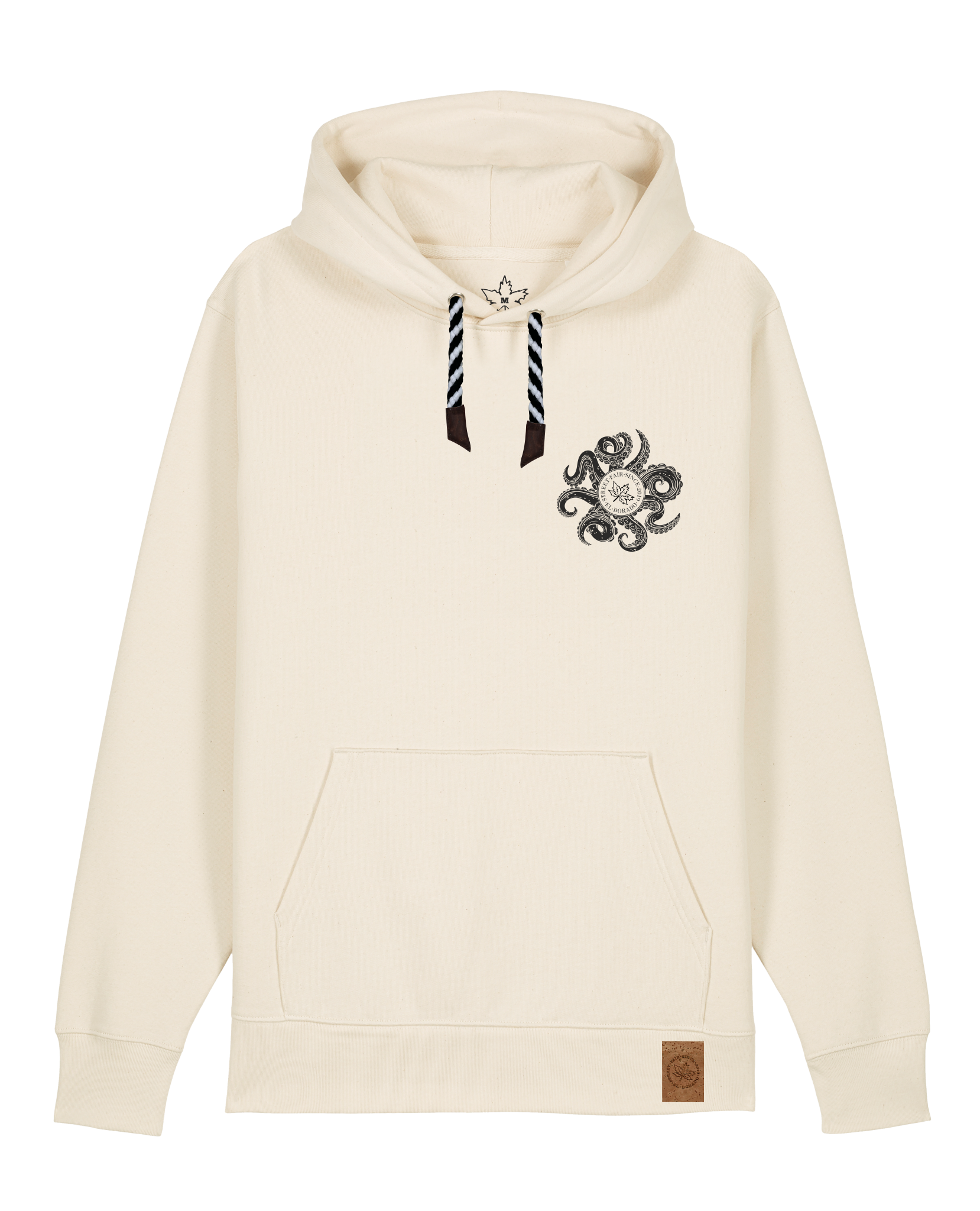 bio-unisex-medium fit-hoodie-octo (backprint)-stsu177-natur-sw kordel-front