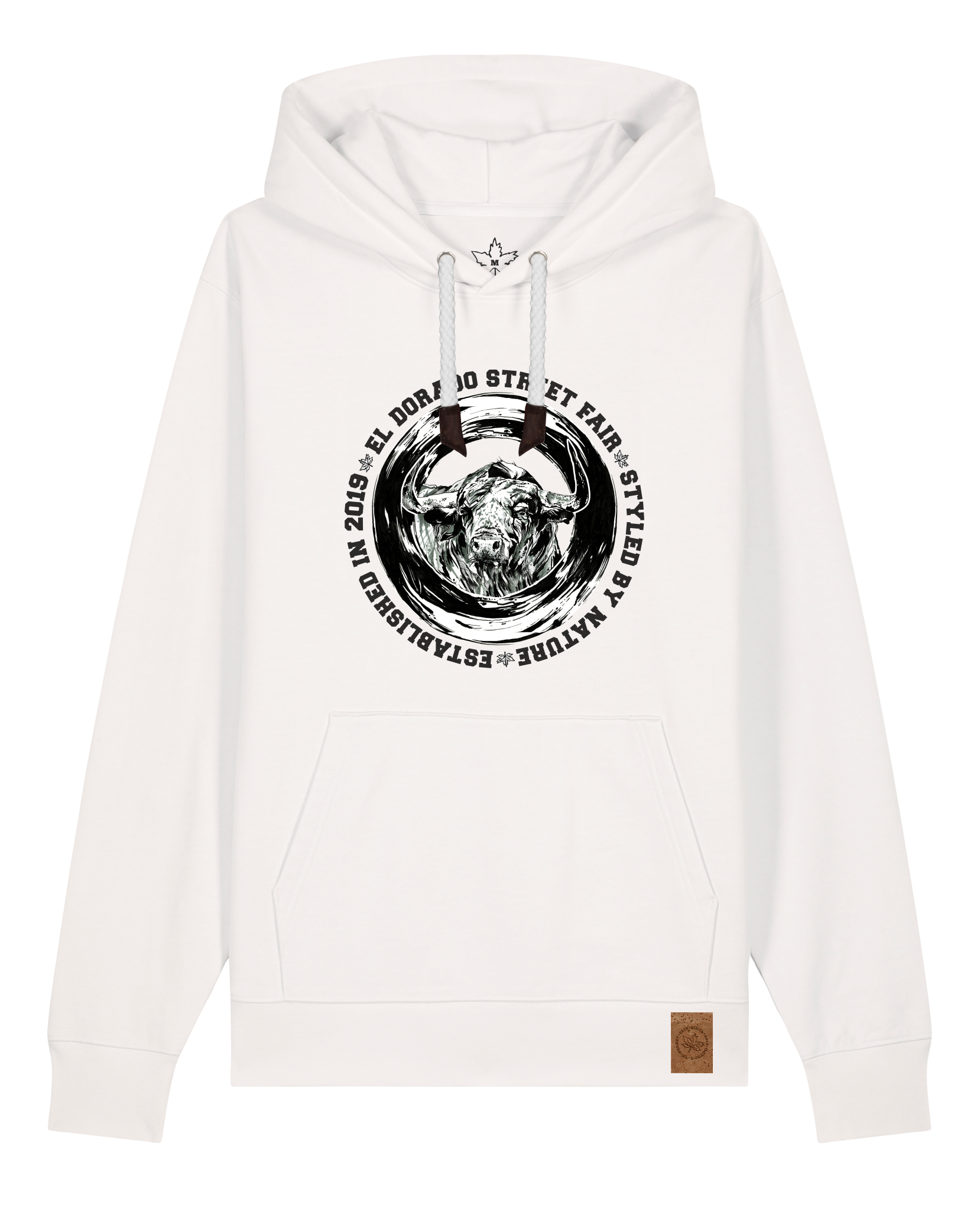 bio-unisex-medium fit-hoodie-oxpower-stsu177-bio ei-weiße kordel-front