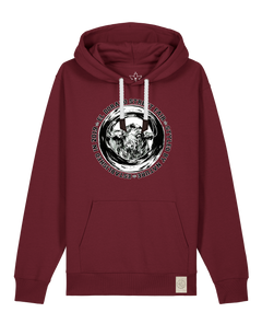 bio-unisex-medium fit-hoodie-oxpower-stsu177-burgunder rot-weiße kordel-front