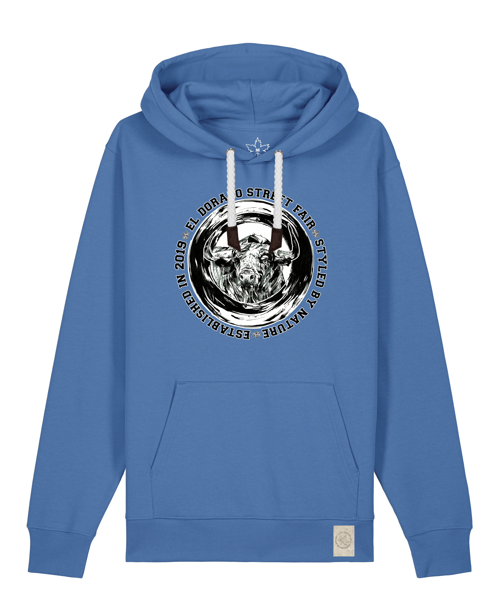 bio-unisex-medium fit-hoodie-oxpower-stsu177-hortensie-weiße kordel-front