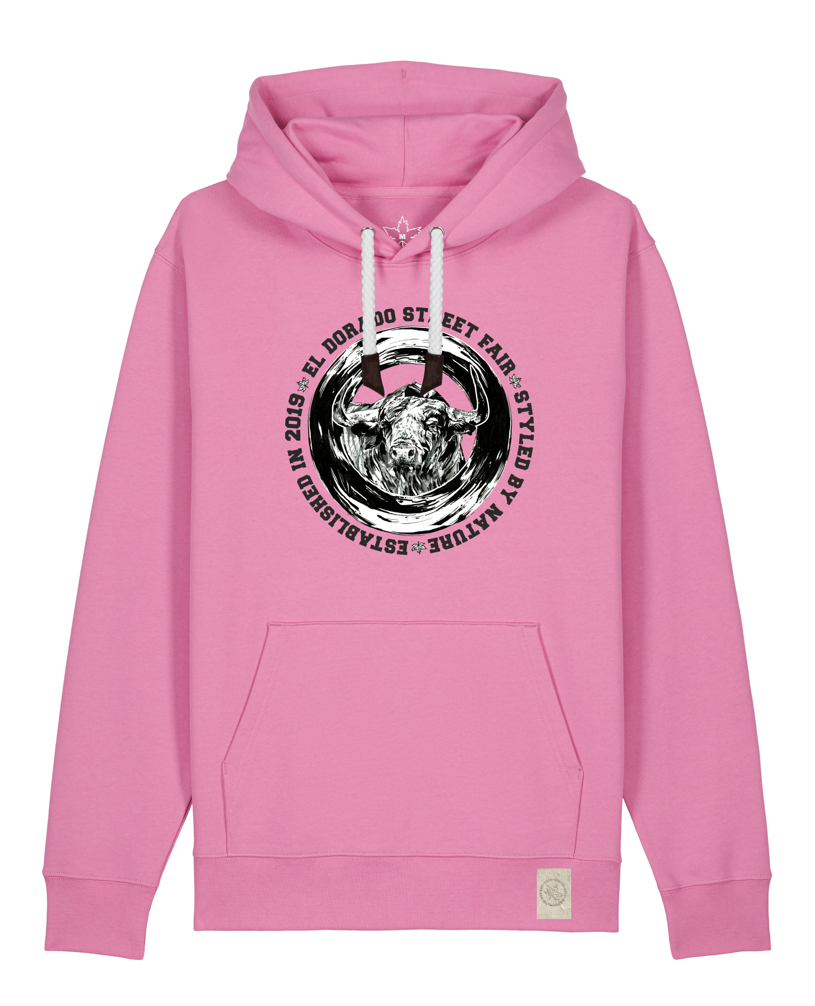 bio-unisex-medium fit-hoodie-oxpower-stsu177-kaugummi-weiße kordel-front