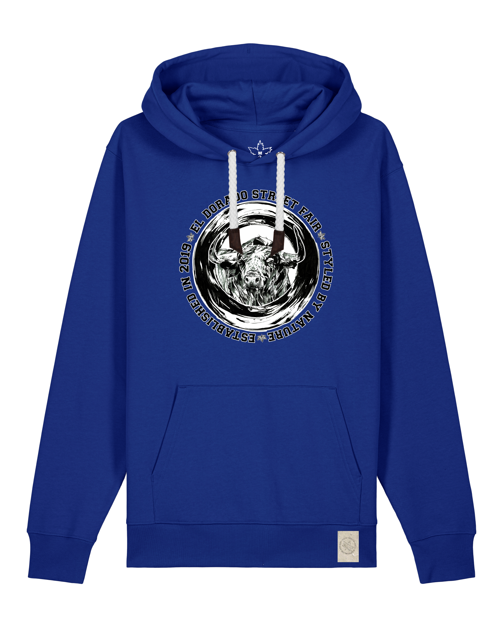 bio-unisex-medium fit-hoodie-oxpower-stsu177-kornblume-weiße kordel-front
