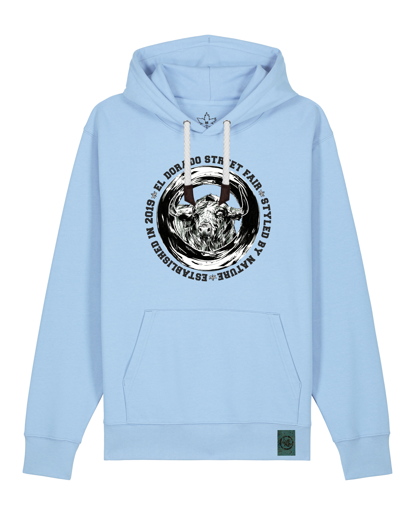 bio-unisex-medium fit-hoodie-oxpower-stsu177-lagune-weiße kordel-front